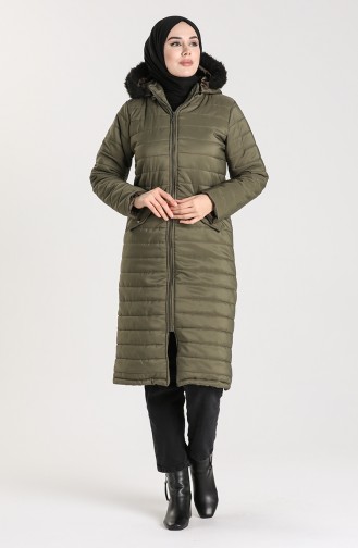 Zippered quilted Jacket 1052C-01 Khaki 1052C-01