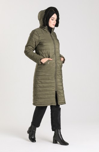 Zippered quilted Jacket 1052C-01 Khaki 1052C-01