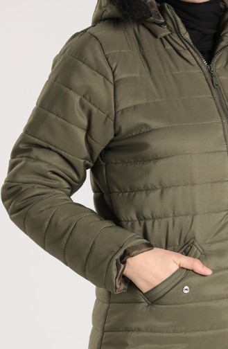 Zippered quilted Jacket 1052C-01 Khaki 1052C-01