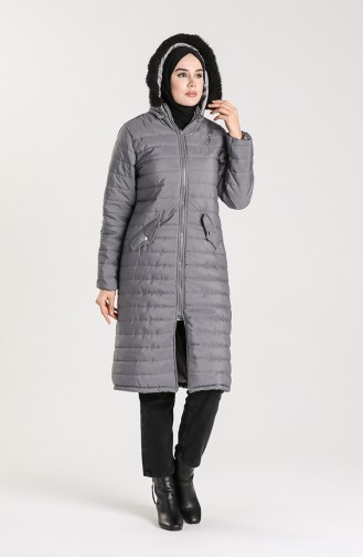 Zippered quilted Jacket 1052c-02 Gray 1052C-02