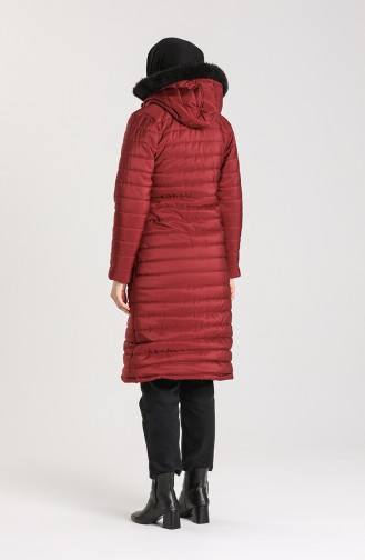 Zippered quilted Coat 1052c-03 Burgundy 1052C-03