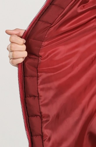 Zippered quilted Coat 1052c-03 Burgundy 1052C-03