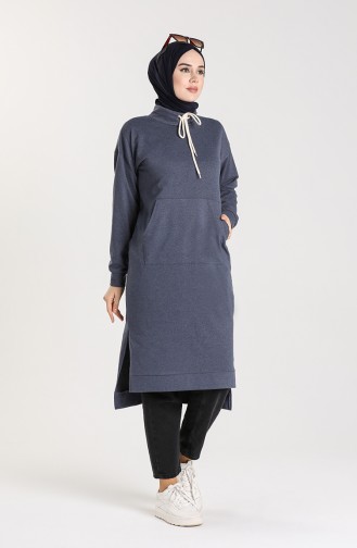 Tunic with Side Slit Pocket 3234-06 Indigo 3234-06