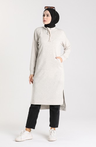 Side Slit Pocket Tunic 3234A-01 Beige 3234A-01