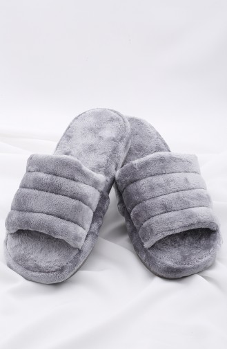 Gray Women`s House Slippers 15-07