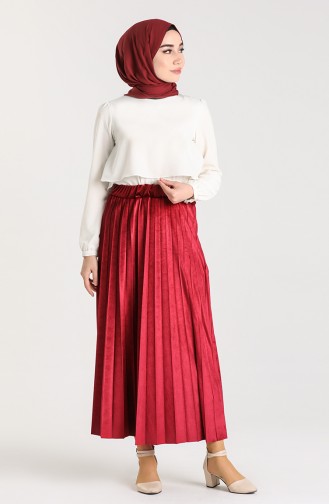 Claret Red Skirt 1008-04