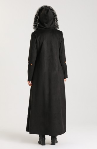 Zippered Suede Coat 0136-01 Black 0136-01