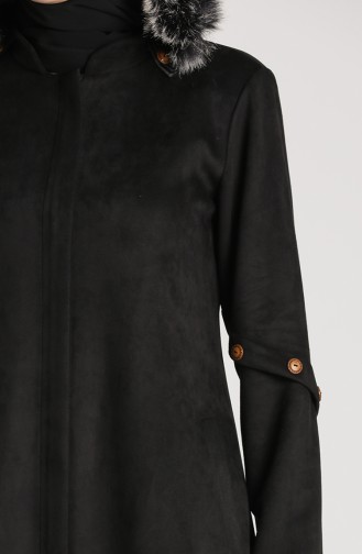 Zippered Suede Coat 0136-01 Black 0136-01