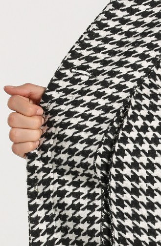 Houndstooth Patterned Stamp Coat 0306a-01 Black white 0306A-01