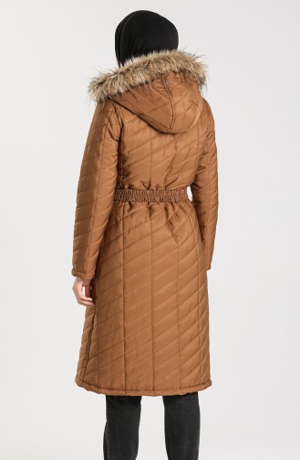 Hooded Quilted Coat 5057-06 Tobacco 5057-06