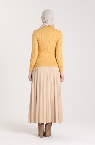 Knitwear Neck Short Sweater 0603-01 Mustard 0603-01