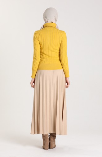 Knitwear Neck Short Sweater 0603-03 Saffron Color 0603-03