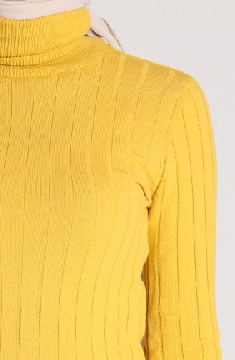 Knitwear Neck Short Sweater 0603-03 Saffron Color 0603-03