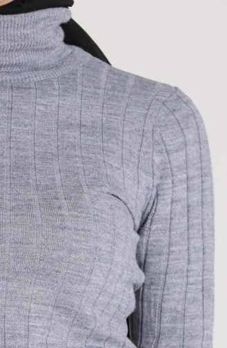 Knitwear Neck Short Sweater 0603-04 Gray 0603-04