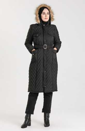 Arched Quilted Coat 0139-03 Black 0139-03