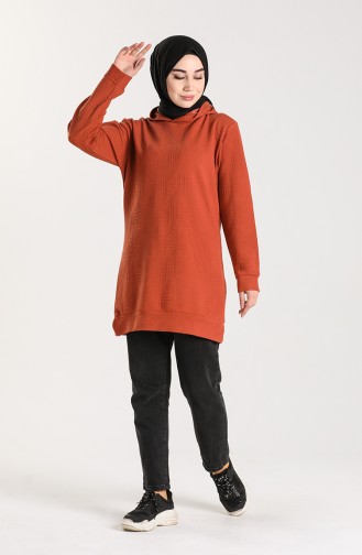 Sweatshirt Couleur brique 20048-06