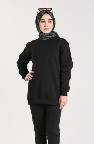 Üç İplik Şardonlu Sweat 29663-01 Siyah