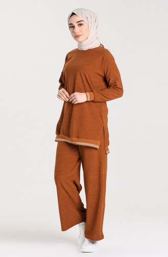 Ribbed Tunic Trousers Double Suit 9029a-01 Tobacco 9029A-01