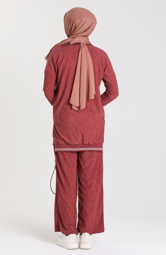 Ribbed Tunic Trousers Double Suit 9029a-03 Dry Rose 9029A-03