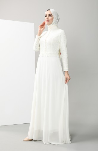 Weiß Hijab-Abendkleider 5075-05