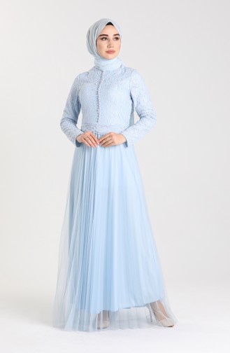 Babyblau Hijab-Abendkleider 5076-01