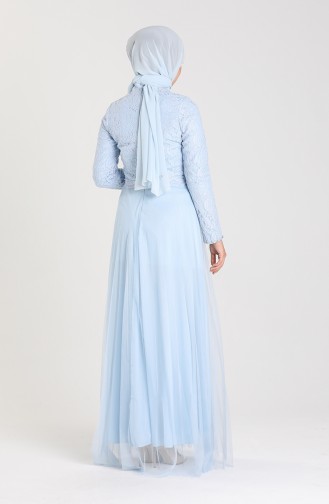 Babyblau Hijab-Abendkleider 5079-01