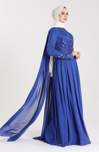 Habillé Hijab Blue roi 6008-01