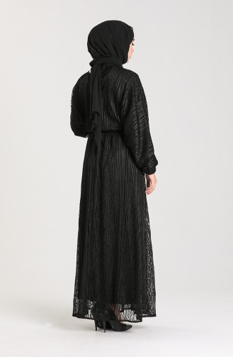 Schwarz Hijab Kleider 21K8187-01