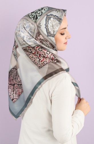 Karaca Sentetik İpek Twill Eşarp 90742-07 Petrol Taş