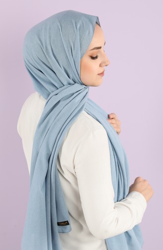 Poly Plain Cotton Shawl 1422-07 Light Blue 1422-07