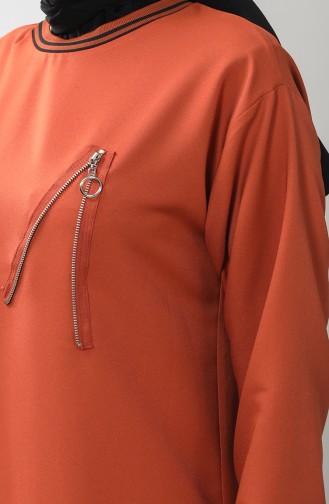 Zipper Detailed Tunic Trousers Double Suit 0312-01 Tile 0312-01