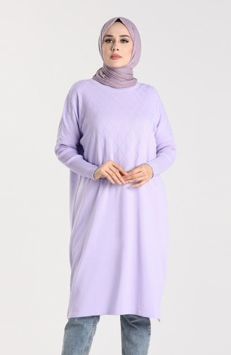 Yarasa Kol Triko Tunik 3924-14 Lila