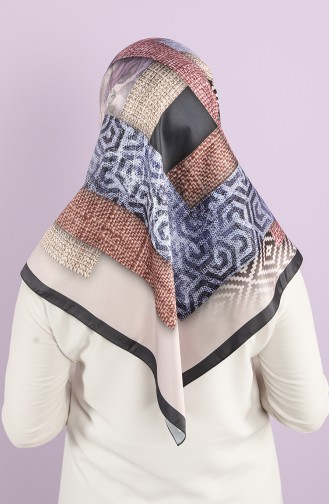 Karaca Sentetik İpek Twill Eşarp 90744-02 Füme Mavi