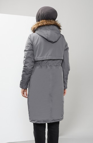 Furry Quilted Coats 6003-03 Gray 6003-03