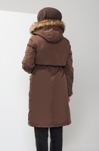 Furry Quilted Coats 6003-06 Brown 6003-06