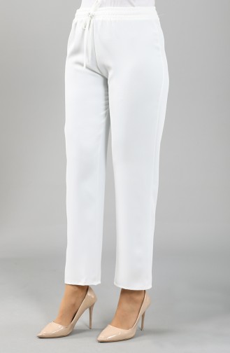 Beli Lastikli Pantolon 4221PNT-01 Beyaz