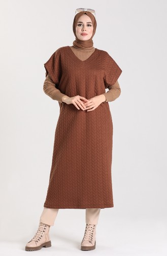 Knitwear Long Sweater 1493-02 Brown 1493-02