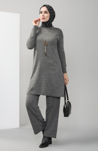 Knitwear Necklace Tunic Trousers Double Suit 12214-02 Anthracite 12214-02