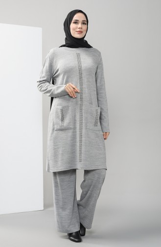 Knitwear Tunic Trousers Double Suit 2423-01 Gray 2423-01
