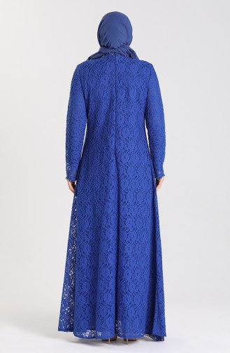 Saks-Blau Hijab-Abendkleider 5070-05