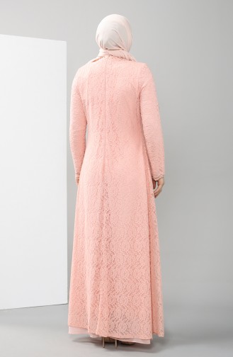 Lachsrosa Hijab-Abendkleider 5070-06