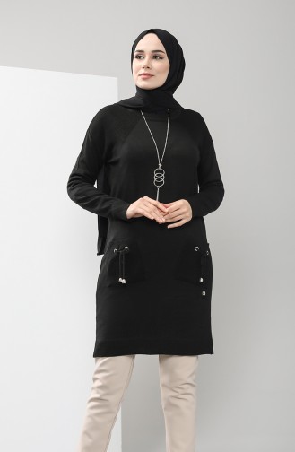 Triko Cepli Tunik 9223-01 Siyah