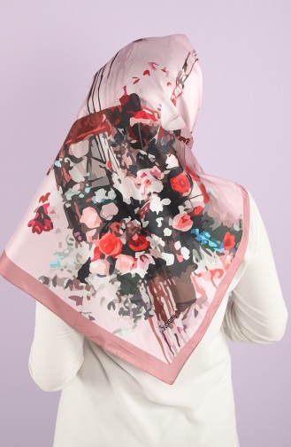 Patterned Scarf 15233-10 Dried Rose Powder 15233-10