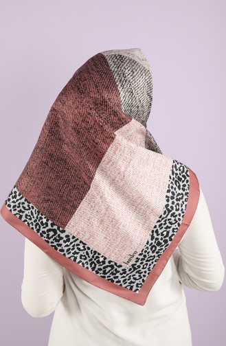 Leopard Pattern Twill Scarf 15235-08 Dry Rose 15235-08