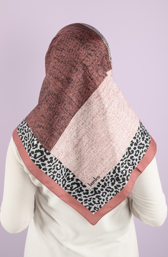 Leopard Pattern Twill Scarf 15235-08 Dry Rose 15235-08