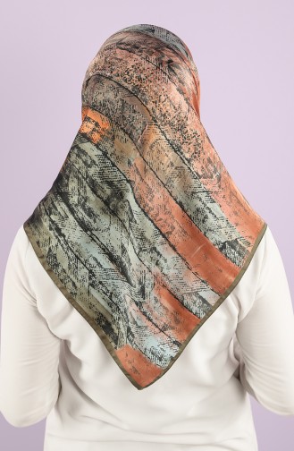 Karaca Patterned Rayon Scarf 90748-11 Khaki Onion Peel 90748-11