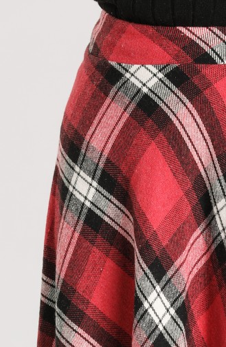 Plaid Flared Skirt 1113-01 Dark Red 1113-01