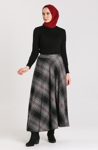 Plaid Flared Skirt 1113-02 Smoked 1113-02