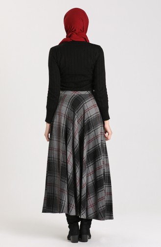 Plaid Flared Skirt 1113-02 Smoked 1113-02