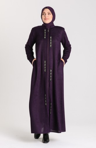 Plus Size Winter Abaya 0106a-06 Purple 0106A-06